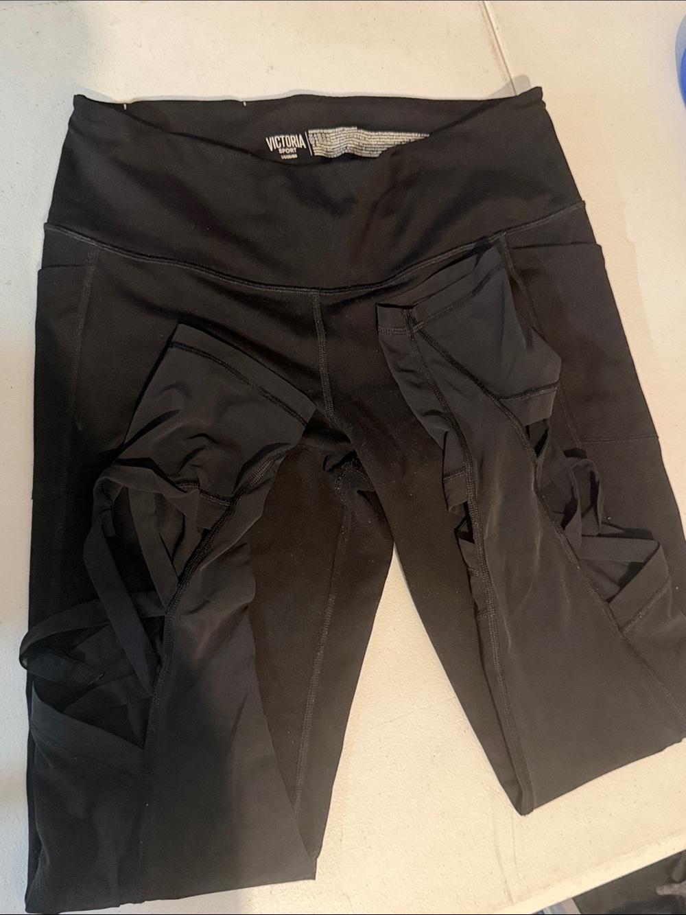 Victoria Sport High-Waist Black Women’s Leggings with Side Panels
